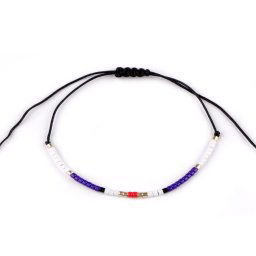Náramek shamballa s rokajlem, barva 4 borůvková