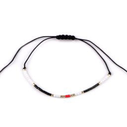 Náramek shamballa s rokajlem, barva 6 černá