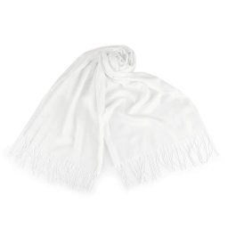 Letní šátek / šála s třásněmi jednobarevný 70x175 cm, barva 1 Off White