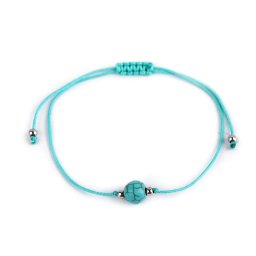 Náramek shamballa s imitací minerálu, barva 5 tyrkys sv.