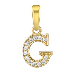 Silvego Zlatý přívěsek písmeno G ze žlutého zlata s Brilliance Zirconia - FNN22195G