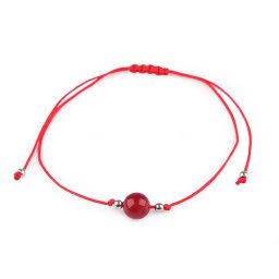 Náramek shamballa minerální korálek, barva 1 karneol