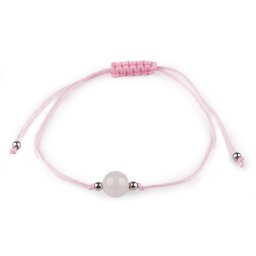 Náramek shamballa minerální korálek, barva 2 růženín světlý