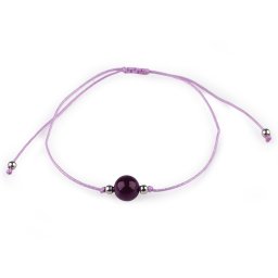 Náramek shamballa minerální korálek, barva 4 ametyst