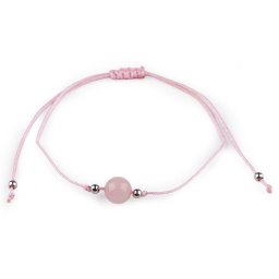 Náramek shamballa minerální korálek, barva 8 růženín