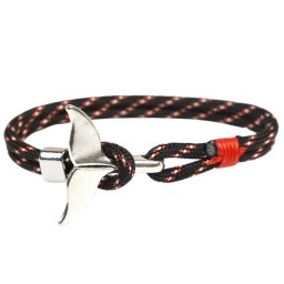 Gaira® Náramek Stříbrná ploutev 3221, Barva červeno-černá