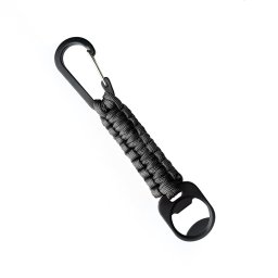 A10 EQUIPMENT klíčenka PARACORD s karabinou a otvírákem na láhve ČERNÁ