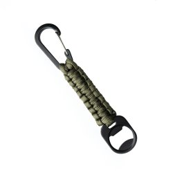 A10 EQUIPMENT klíčenka PARACORD s karabinou a otvírákem na láhve ZELENÁ