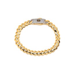 Monaco Chain náramek Edge Plain Pavé lock 9,5 mm IZ30144N