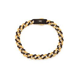 Monaco Chain náramek Classic Alternate Pavé lock Black 8 mm IZ30156BN