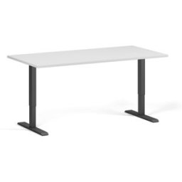 B2B Partner Výškově nastavitelný stůl, 160x80 cm, 1 motor, černá podnož, bílá