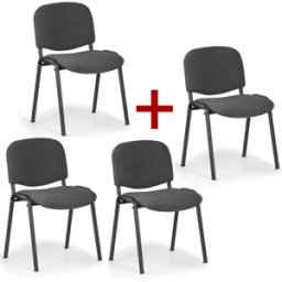 B2B Partner Konferenční židle VIVA 3+1 ZDARMA, šedá