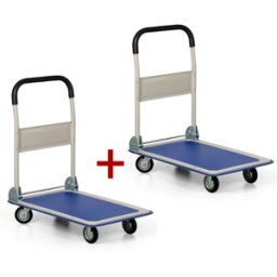 B2B Partner Plošinový vozík se sklopným madlem 1+1 ZDARMA, nosnost 150 kg
