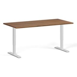 B2B Partner Výškově nastavitelný stůl, 160x80 cm, 1 motor, bílá podnož, ořech