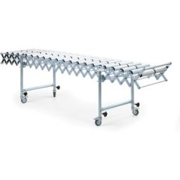 B2B Partner Roztažitelný dopravník s ocelovými válečky, délka 2310-5800 mm