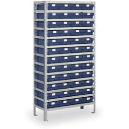 B2B Partner Regál s plastovými boxy MAX - 2000 x 500 x 1000 mm, 48x box F