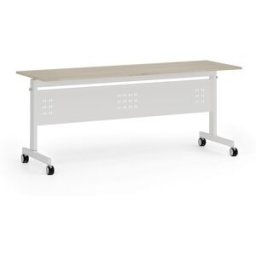 B2B Partner Mobilní stůl PRIMO MOBI, 180x60 cm, bílá podnož, dub přírodní