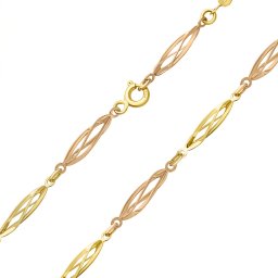 Silvego Zlatý náhrdelník Trameda ze žlutého a růžového zlata se spirálami - 3 mm - FNN1844NGYR