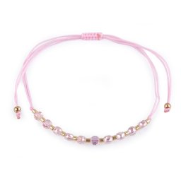 Náramek shamballa broušené korálky s AB efektem, barva 2 růžová nejsv. AB