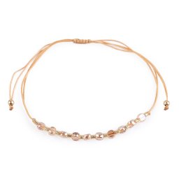 Náramek shamballa broušené korálky s AB efektem, barva 5 zlatá sv. AB