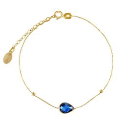 Silvego Zlatý náramek Josette s modrým Brilliance Zirconia - PRG0001BGYB