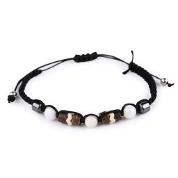 Náramek shamballa unisex, barva 1 krémová nejsvět.