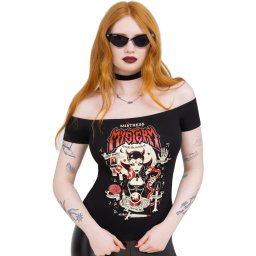 tričko dámské (top) KILLSTAR - Mistress Mistery Bardot - Black - KSRA013169