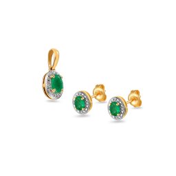 Smaragdová souprava 0,62 ct Kayia, žluté zlato, 14K IZBR091SS