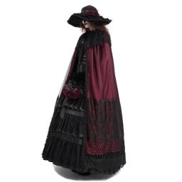 kabát dámský (přehoz) DEVIL FASHION - Red Winter Gothic - CA04502