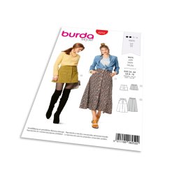 Střih Burda 6252 - Áčková propínací sukně, mini sukně