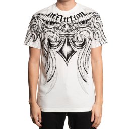 tričko pánské AFFLICTION - MERCENARY - VINTAGE WHITE - A27163-VW