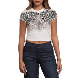 tričko dámské (top) AFFLICTION - FORGOTTEN - VINTAGE WHITE - AW28364-VW