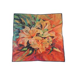 Saténový šátek 70x70 cm, barva 21 oranžová kadmiová