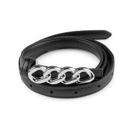 Dámský pásek šíře 13 mm, 18 mm, barva 17 (1,3 cm) černá stříbrná