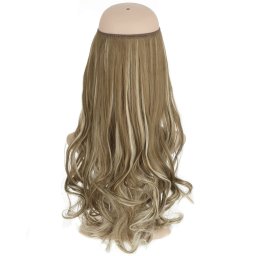 Girlshow Flip in halo příčesek vlnitý 60 cm - revoluce v prodloužení vlasů! - F613/6P (melír beach blond ve středně hnědé)