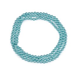 Perlový náhrdelník dlouhý, retro, barva 16 (Ø8 mm) tyrkys sv.