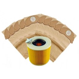 KA7P10HF Sáčky a filtrační patrona pro KÄRCHER WD 2.500 (42x20 cm) papírové 10+1ks