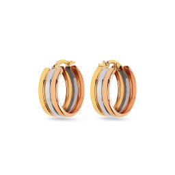 Tříbarevné kruhové náušnice 2 cm, šířka 8 mm IZ26222