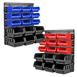 DEMA Nástěnný závěsný regál / organizér s 30 boxy na šrouby a nářadí KSR30 40764D