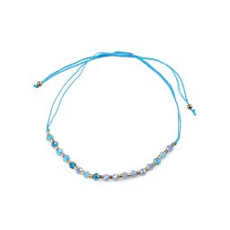 Náramek shamballa broušené korálky s AB efektem, barva 6 modrá azurová
