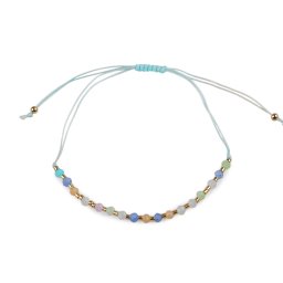 Náramek shamballa broušené korálky s AB efektem, barva 10 modrá azurová růžová světlá
