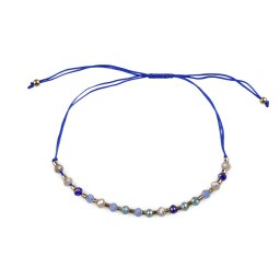 Náramek shamballa broušené korálky s AB efektem, barva 12 modrá