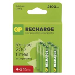 Nabíjecí baterie GP Recharge 2100 AA (HR6) 6ks 1032226213