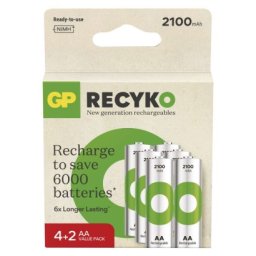 Nabíjecí baterie GP ReCyko 2100 AA (HR6), 6 ks 1032226214