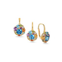 Zlatá souprava s drahokamy Dubai 4,40 ct, 14K IZBR822NS