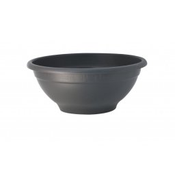 AbLine Plastový květináč ve tvaru misky 35x16 cm, antracit 24113ID1