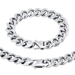 Masivní set náramku a náhrdelníku CURB 13 mm
