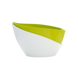Plastia Samozavlažovací květináč 20x14 cm Doppio, světle zelená/bílá 1801430