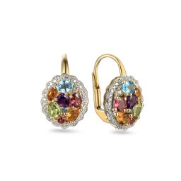 Unikátní zlaté náušnice s drahokamy 2,08 ct IZBR1245N