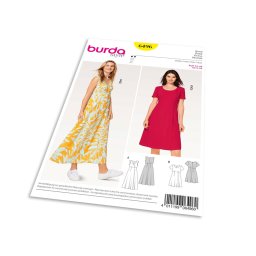 Střih Burda 6496 - Empírové šaty, dlouhé letní šaty